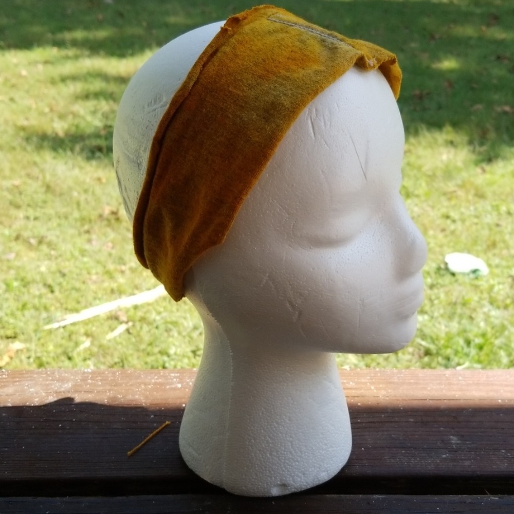 Handmade ice tie dye yellow and peach Headband - Picture 1 of 4